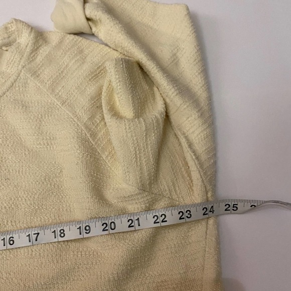 Anthro Pullover Sweatshirt Crew Neck Ivory Pale Yellow Ivory Size M - Picture 12 of 13